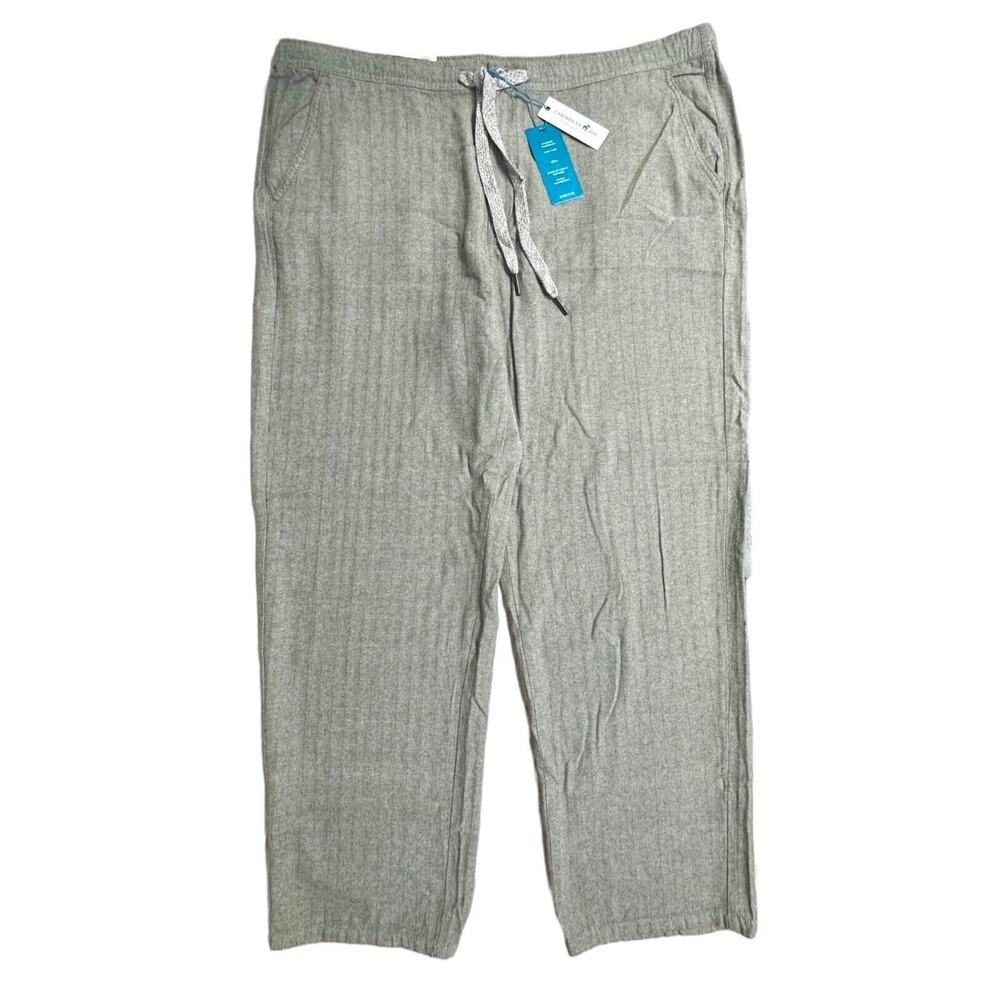 Caribbean Joe Men's Pull On 100% Cotton Drawstring Pants w/Pockets Sz 42 Natural